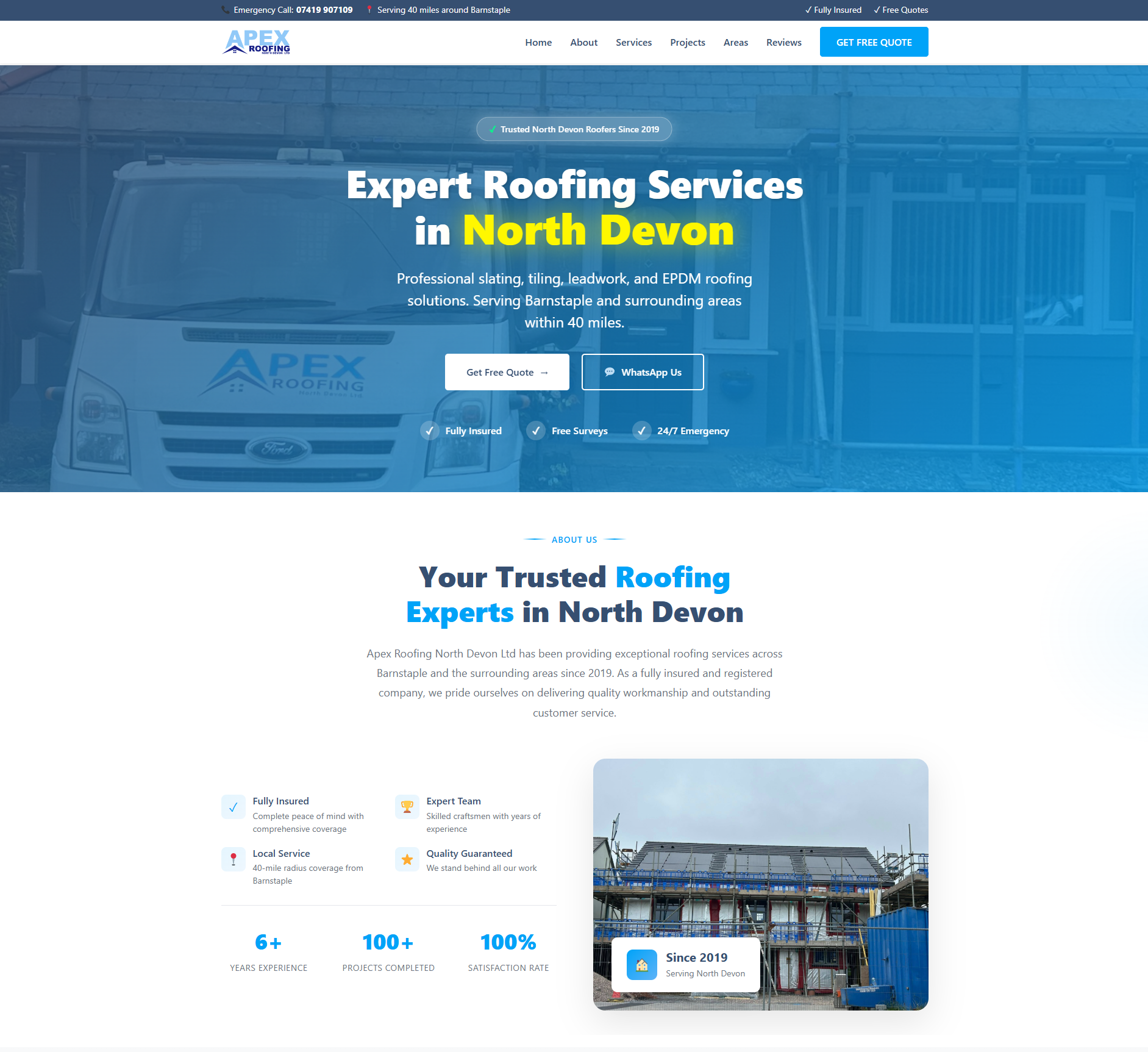 Apex Roofing North Devon Website